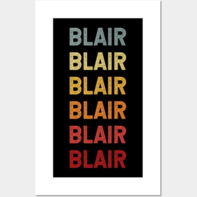 Blair Name Vintage Retro Wall Art by CoolDesignsDz